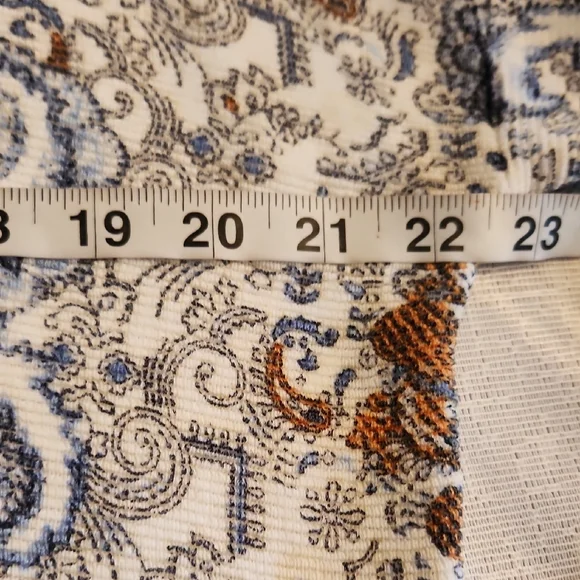 Chico's Blue and White 3/4 Sleeve Relaxed Blouse - Picture 9 of 12